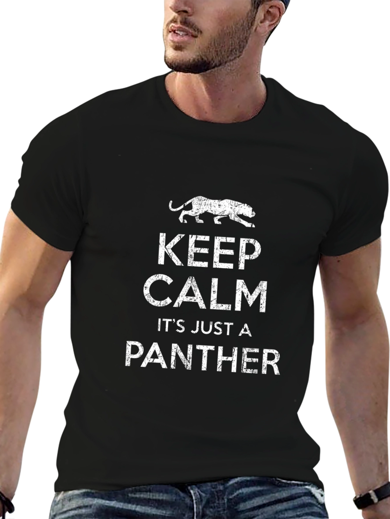 Keep Calm Panther Graphic T-Shirt - Cool & Casual