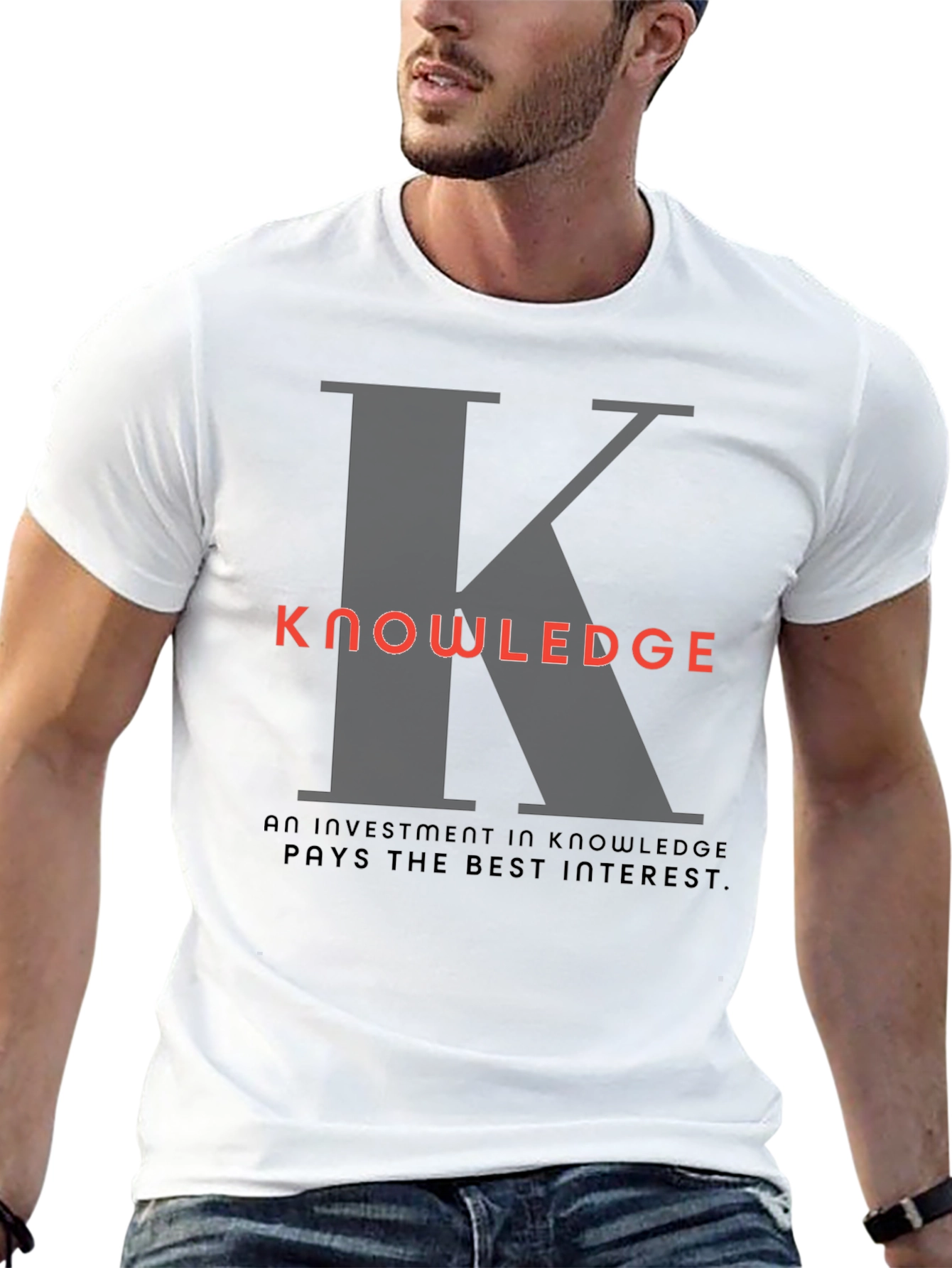 Knowledge Investment Black Graphic Tee