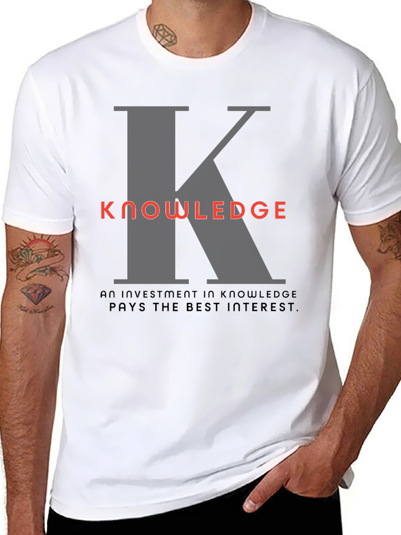Knowledge Investment Black Graphic Tee
