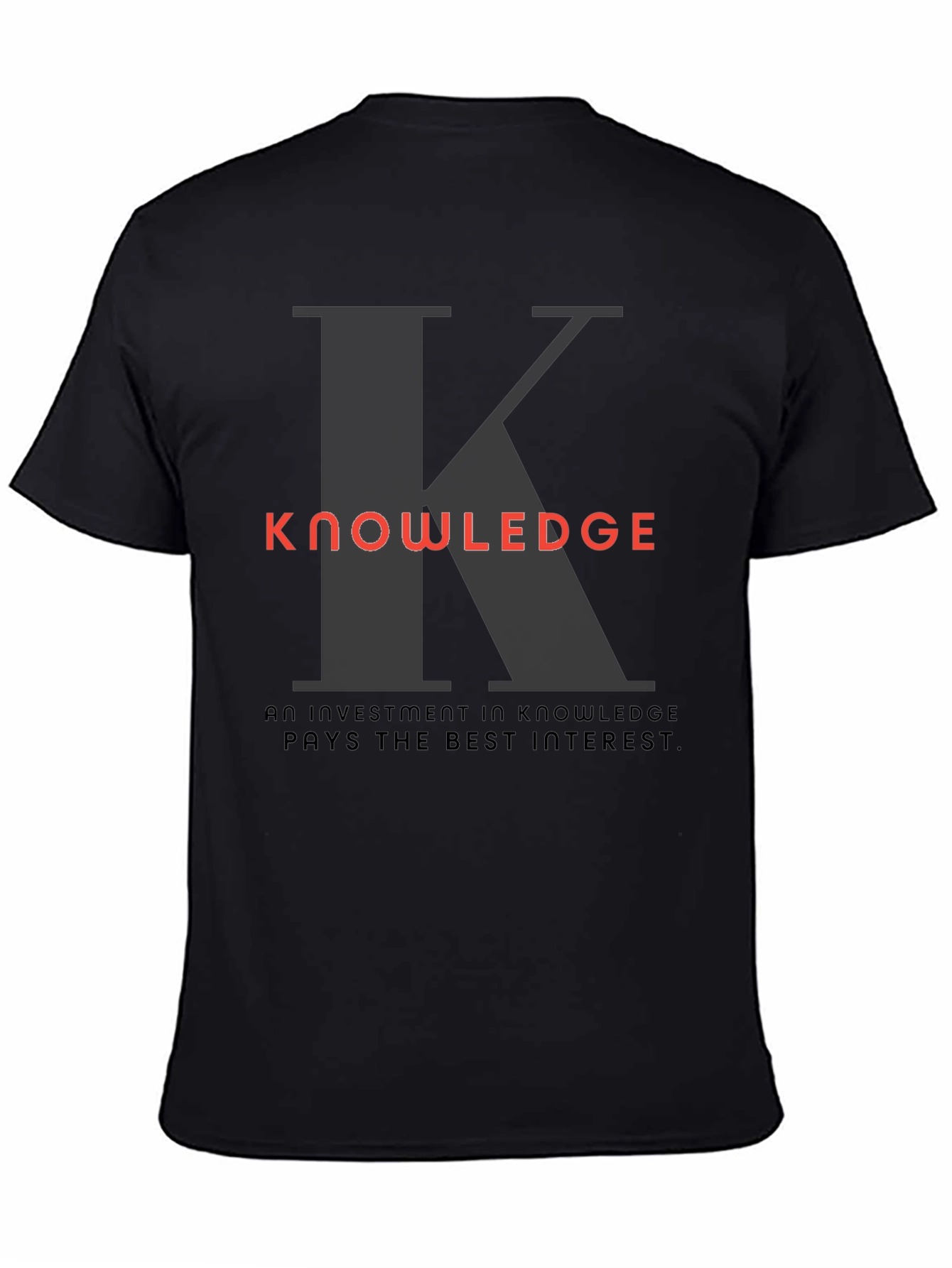 Knowledge Investment Black Graphic Tee
