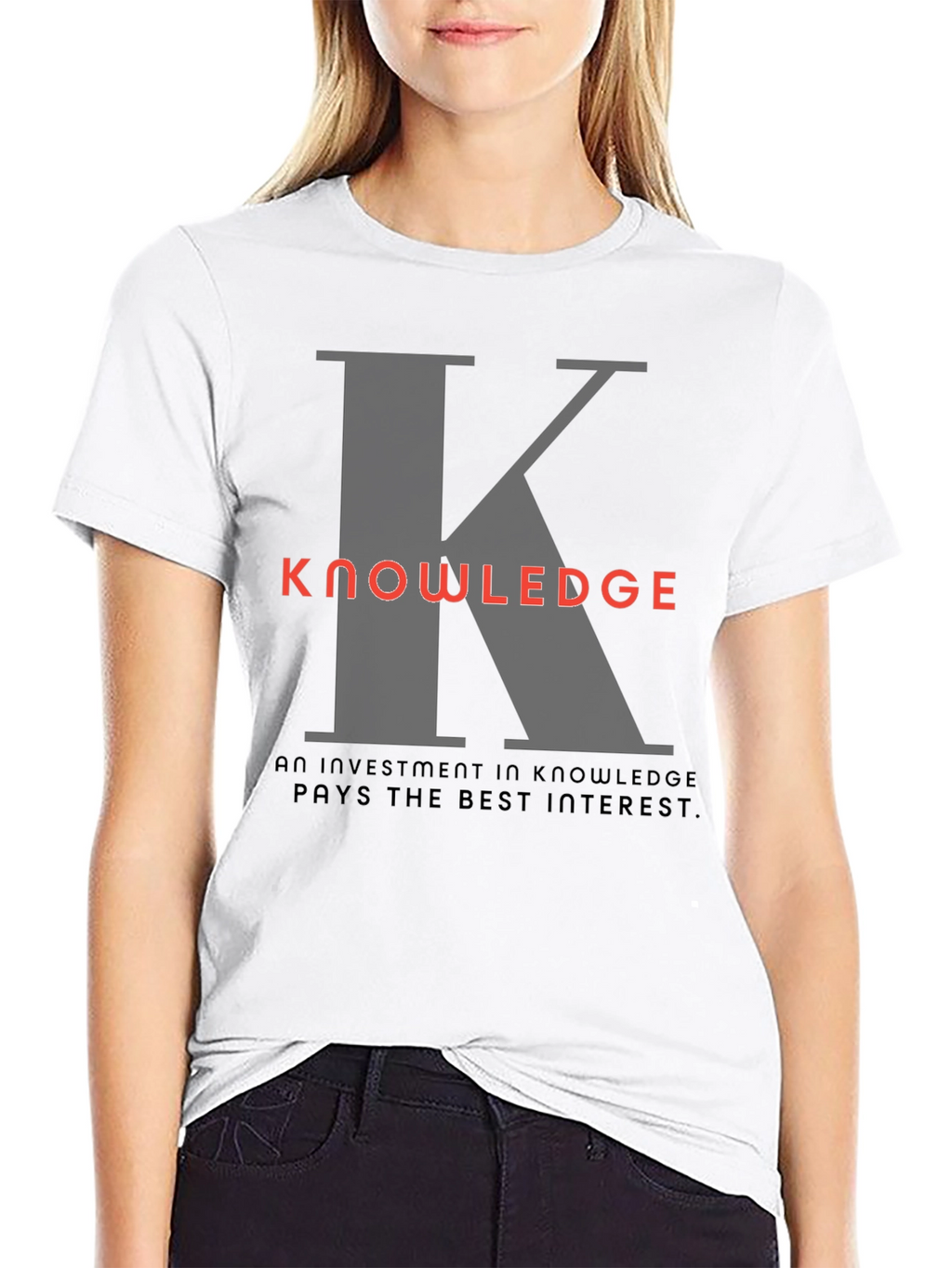 Knowledge Investment Black Graphic Tee