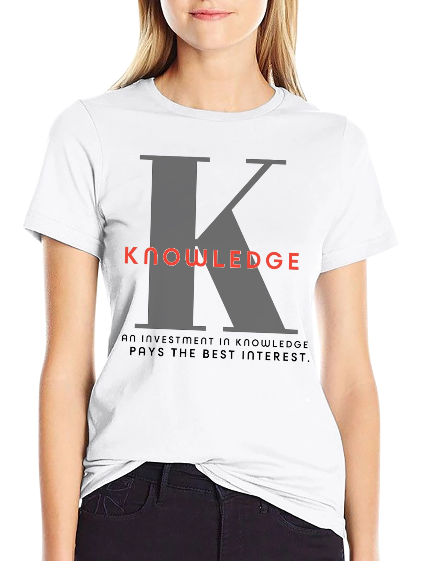 Knowledge Investment Black Graphic Tee