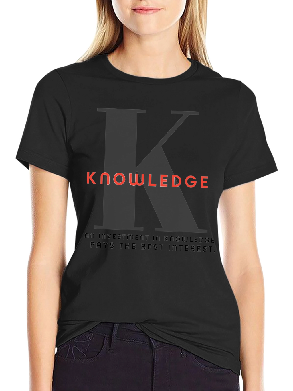 Knowledge Investment Black Graphic Tee
