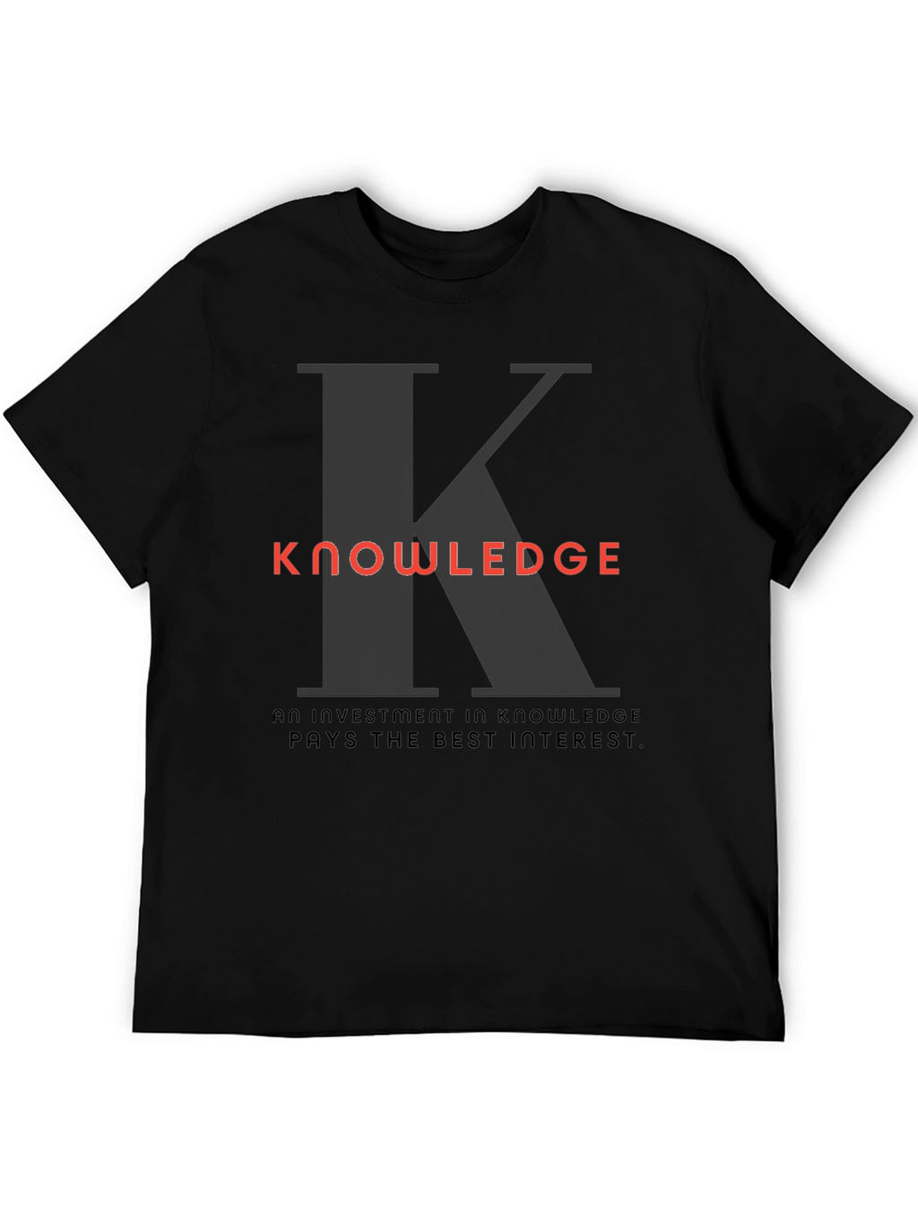 Knowledge Investment Black Graphic Tee
