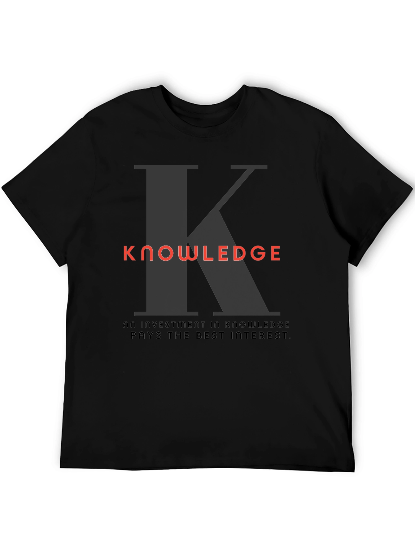 Knowledge Investment Black Graphic Tee