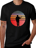 Retro Sunset Guitarist Black T-Shirt