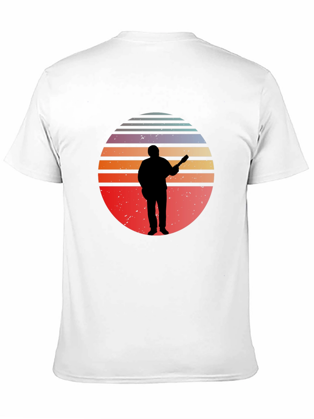 Retro Sunset Guitarist Black T-Shirt
