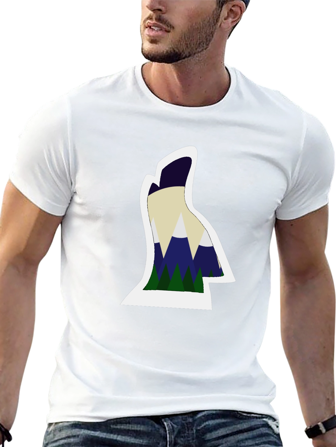 Mountain Silhouette Graphic Tee - Black