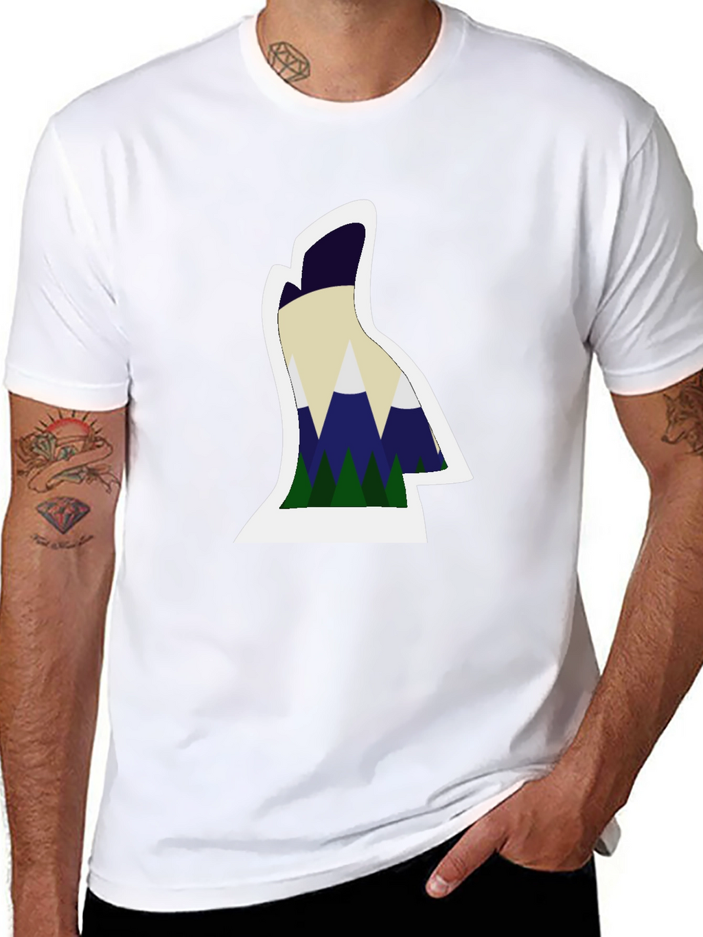 Mountain Silhouette Graphic Tee - Black