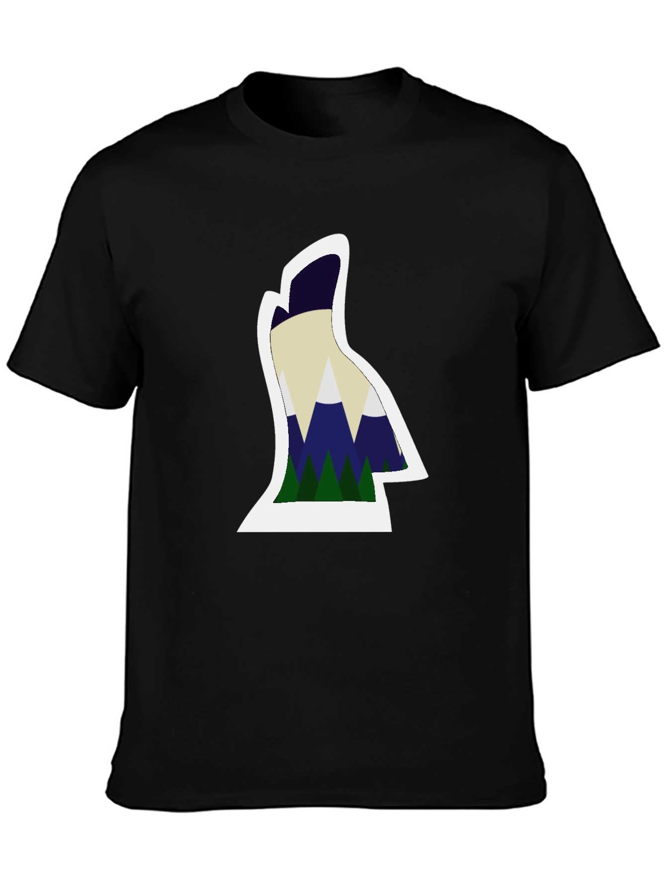 Mountain Silhouette Graphic Tee - Black