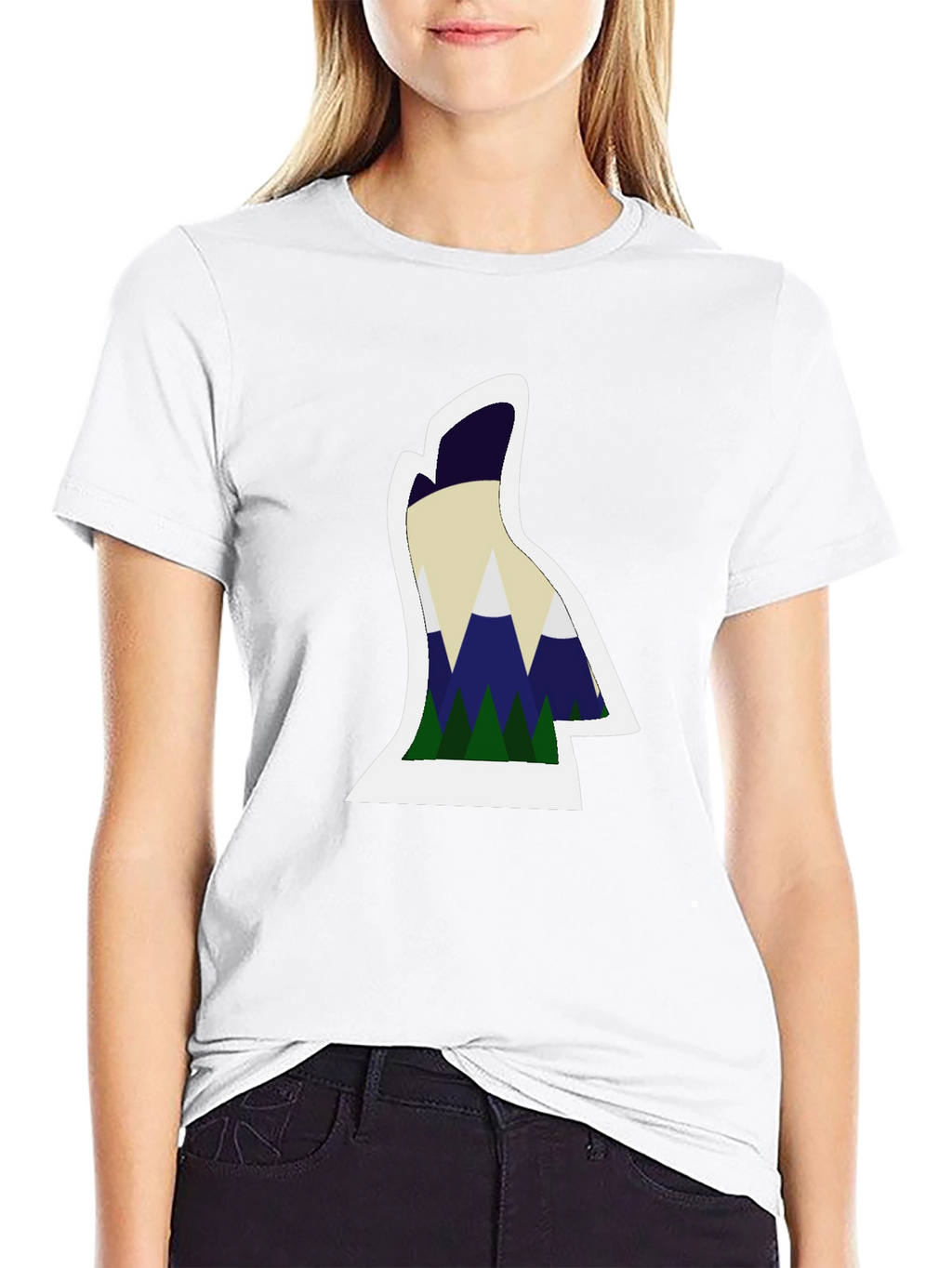 Mountain Silhouette Graphic Tee - Black