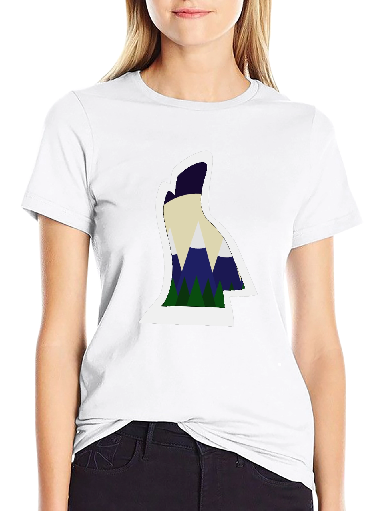 Mountain Silhouette Graphic Tee - Black