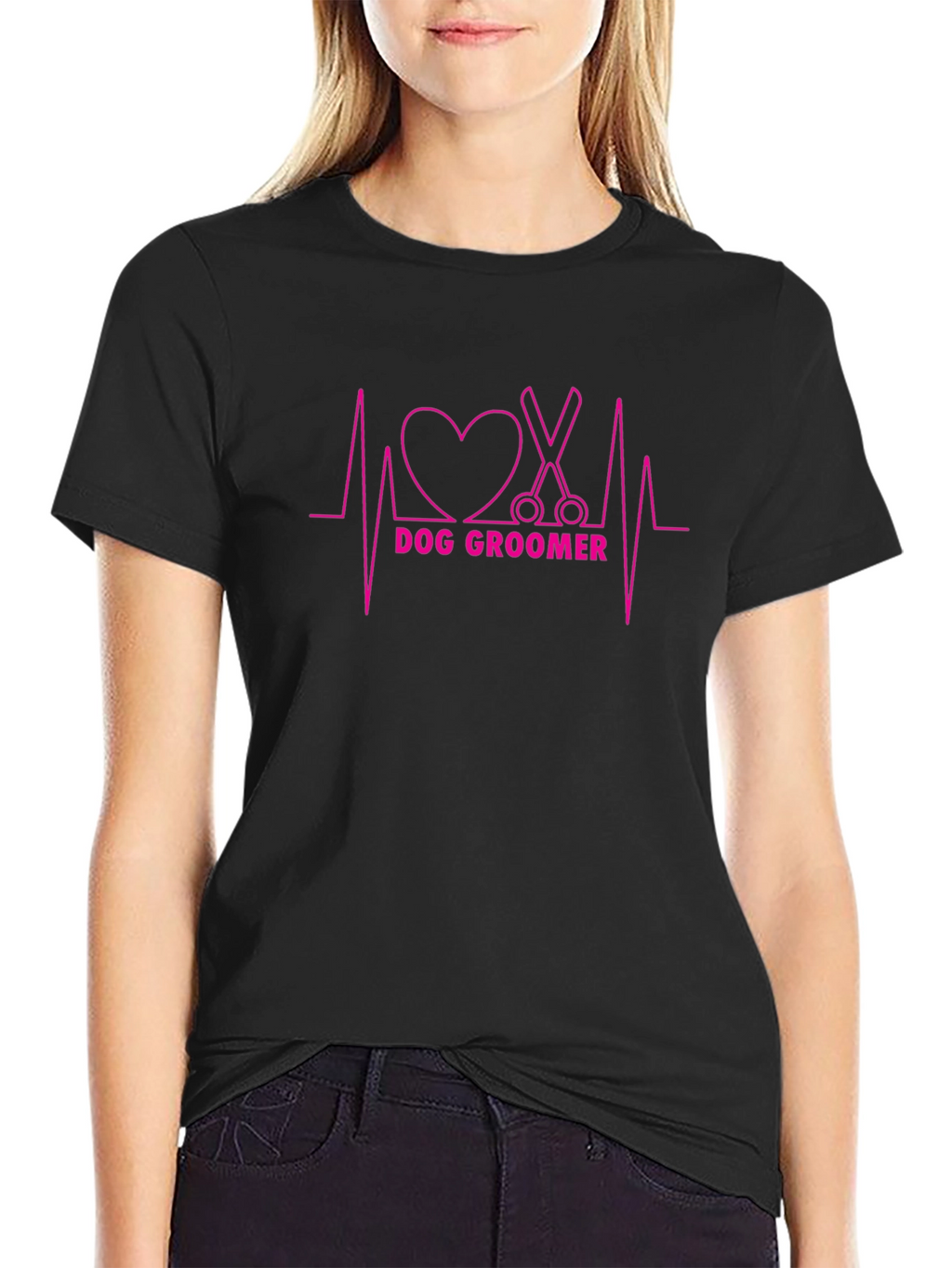 Dog Groomer Heartbeat T-Shirt
