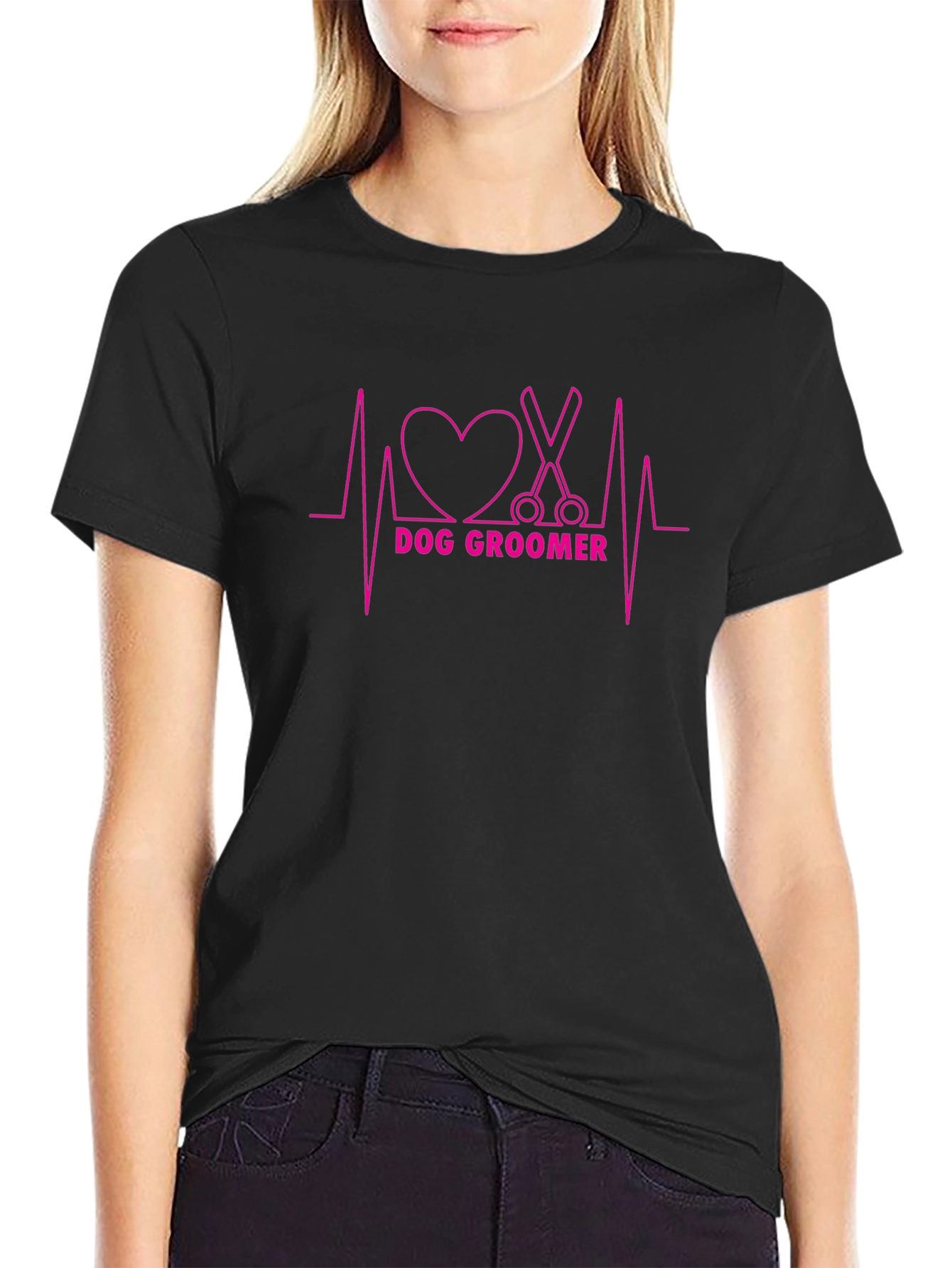 Dog Groomer Heartbeat T-Shirt