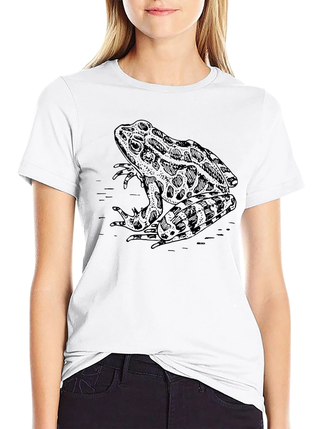 Frog Graphic Black T-Shirt - Unique Animal Design