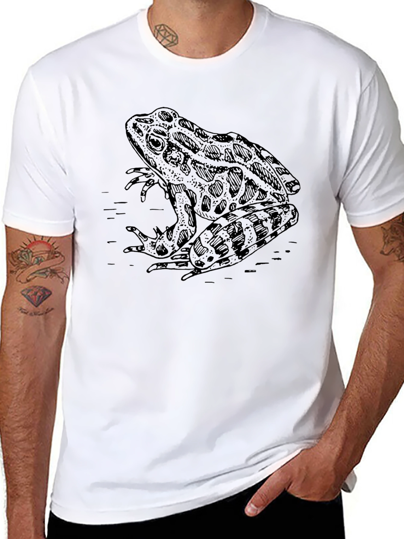 Frog Graphic Black T-Shirt - Unique Animal Design