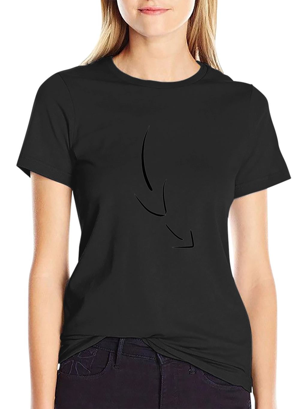 Mens Black Graphic Tee with Arrow Design