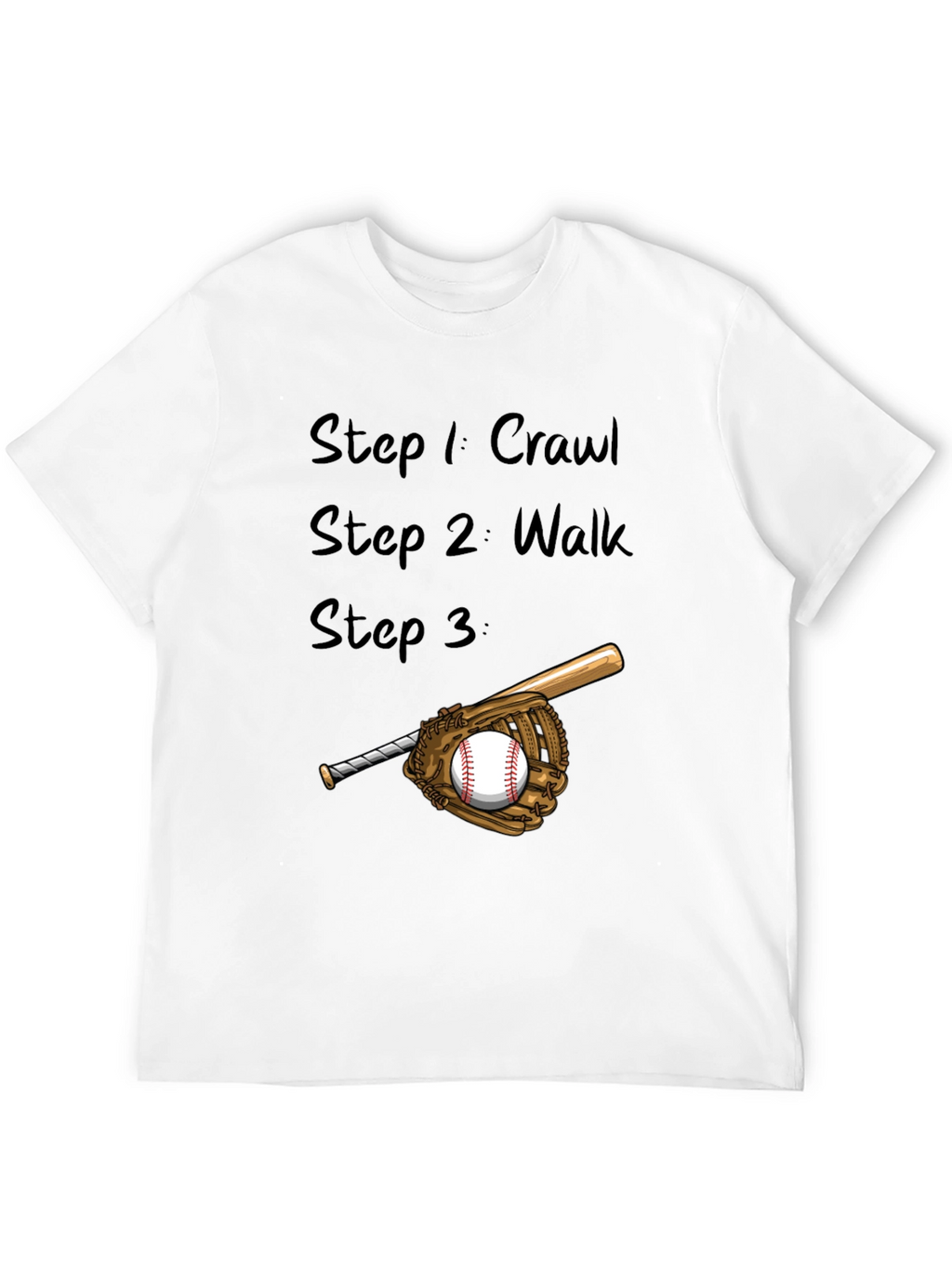 Baseball Steps Mens Black T-Shirt