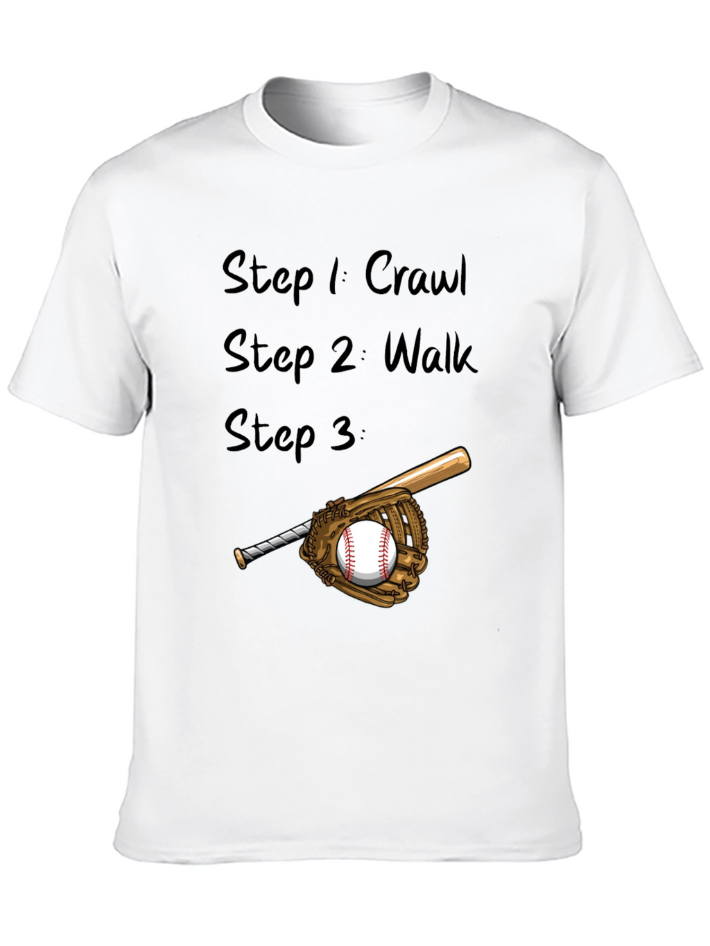 Baseball Steps Mens Black T-Shirt