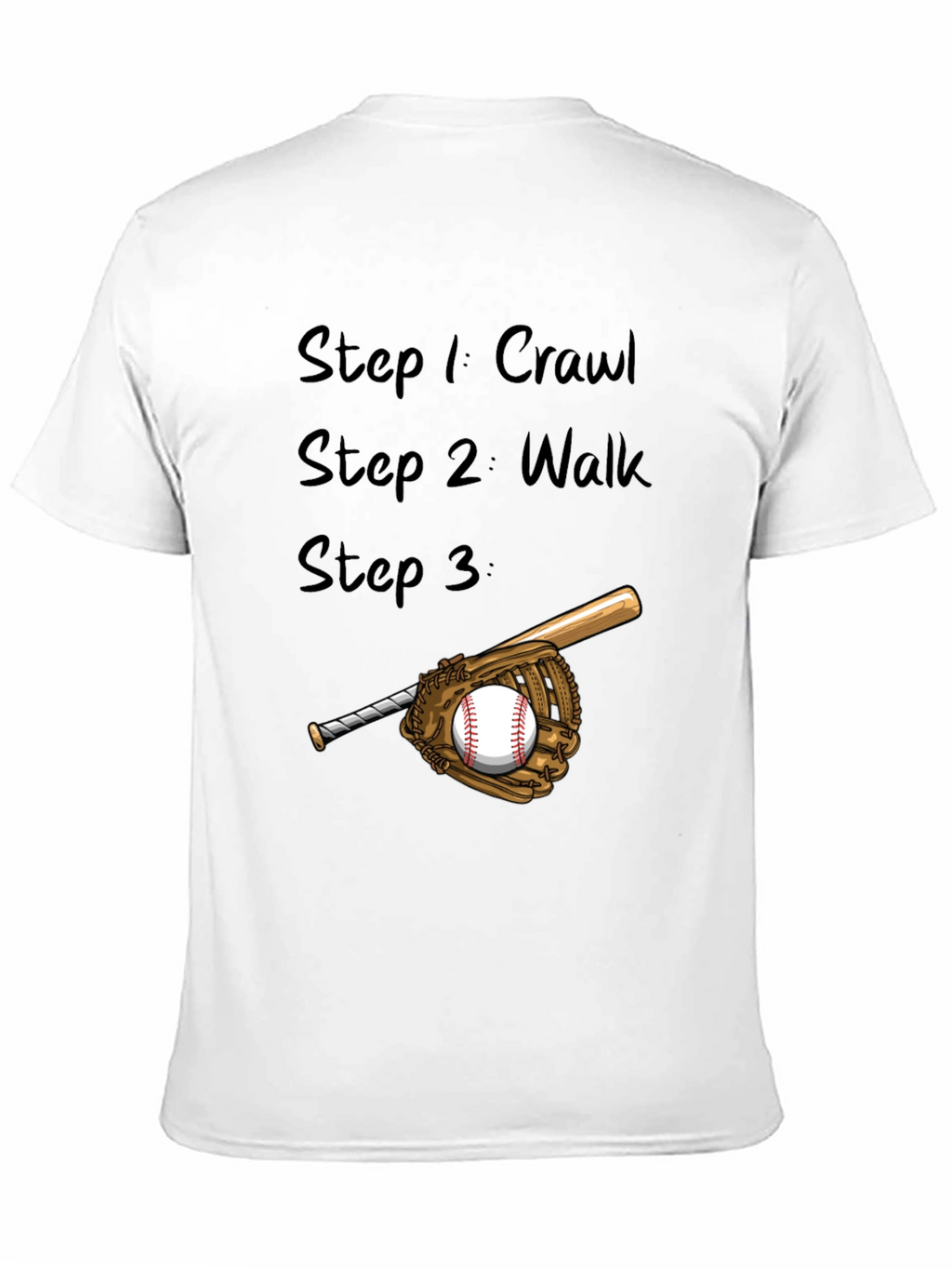 Baseball Steps Mens Black T-Shirt