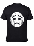 Sad Emoji Graphic Black T-Shirt