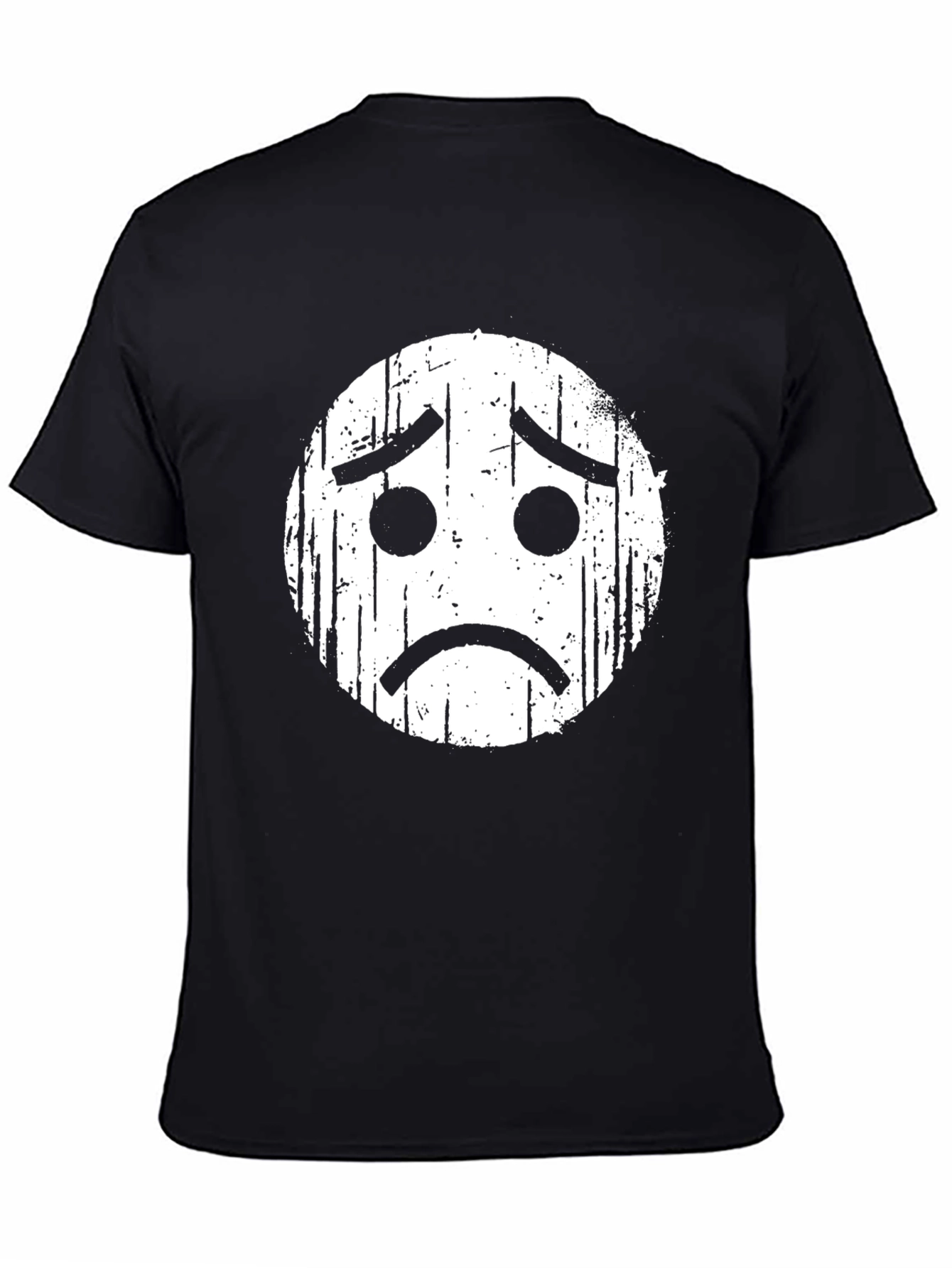 Sad Emoji Graphic Black T-Shirt
