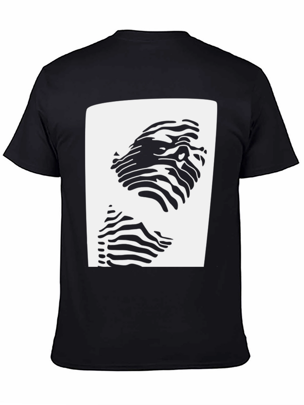 Abstract Zebra Stripe Face Graphic T-Shirt
