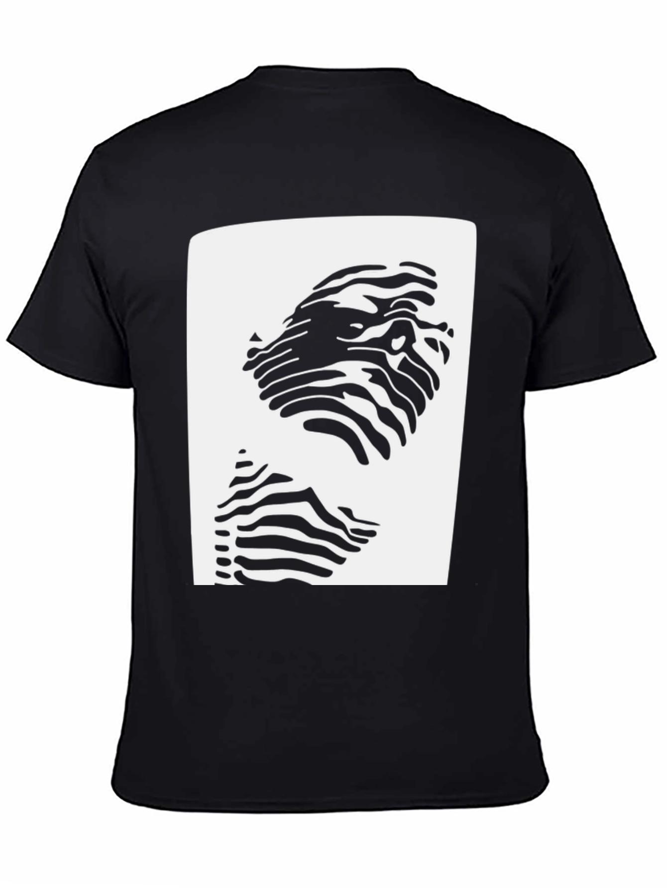 Abstract Zebra Stripe Face Graphic T-Shirt