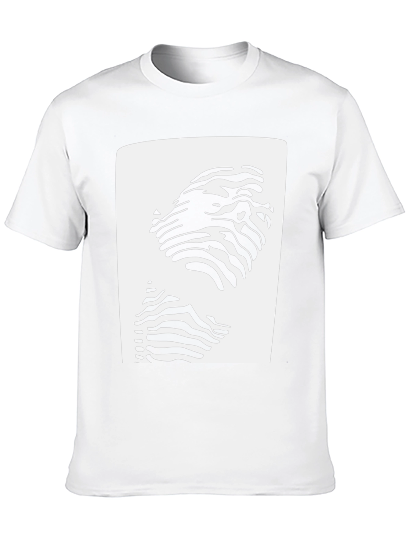 Abstract Zebra Stripe Face Graphic T-Shirt
