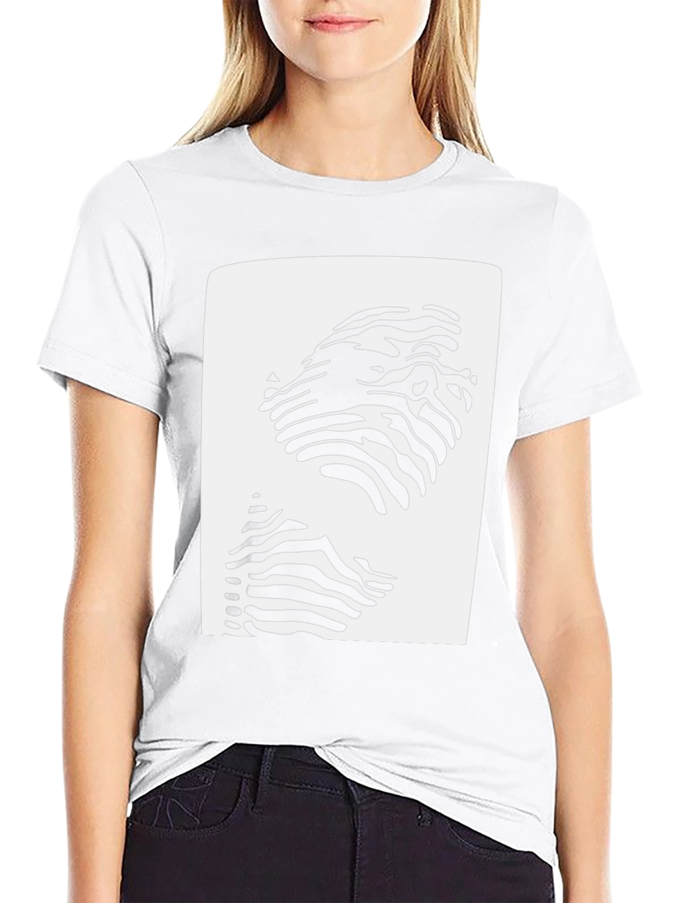 Abstract Zebra Stripe Face Graphic T-Shirt