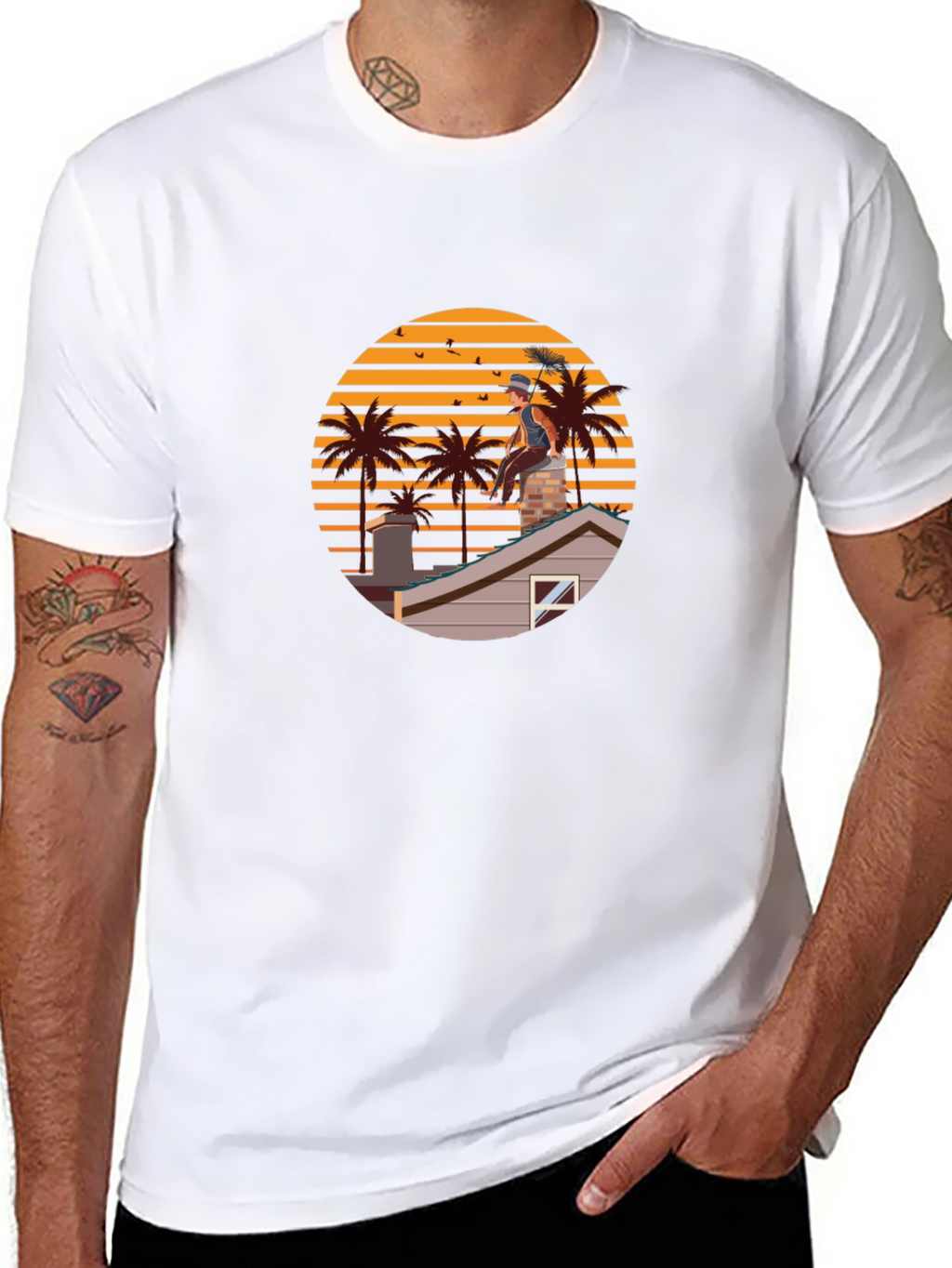 Chimney Sweep Sunset Graphic Tee