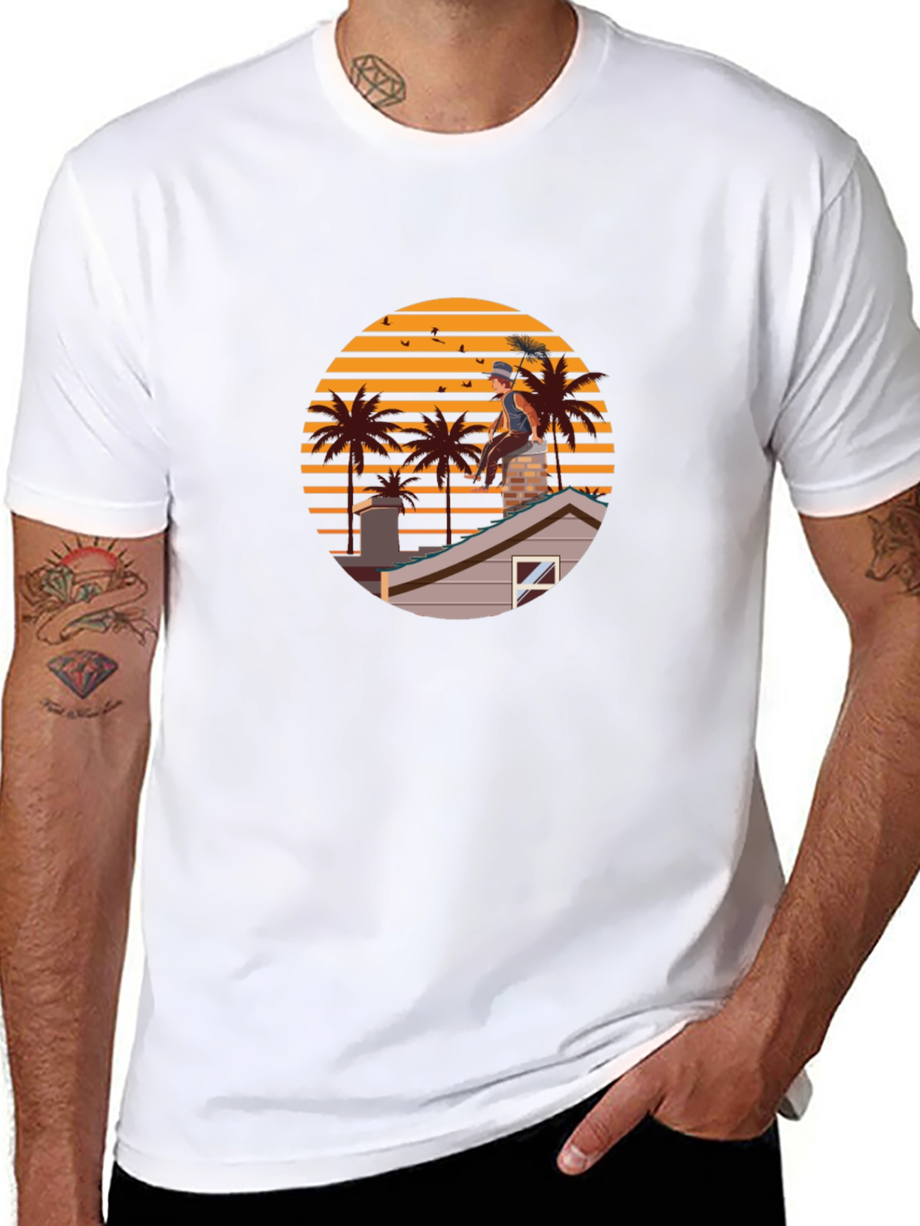 Chimney Sweep Sunset Graphic Tee