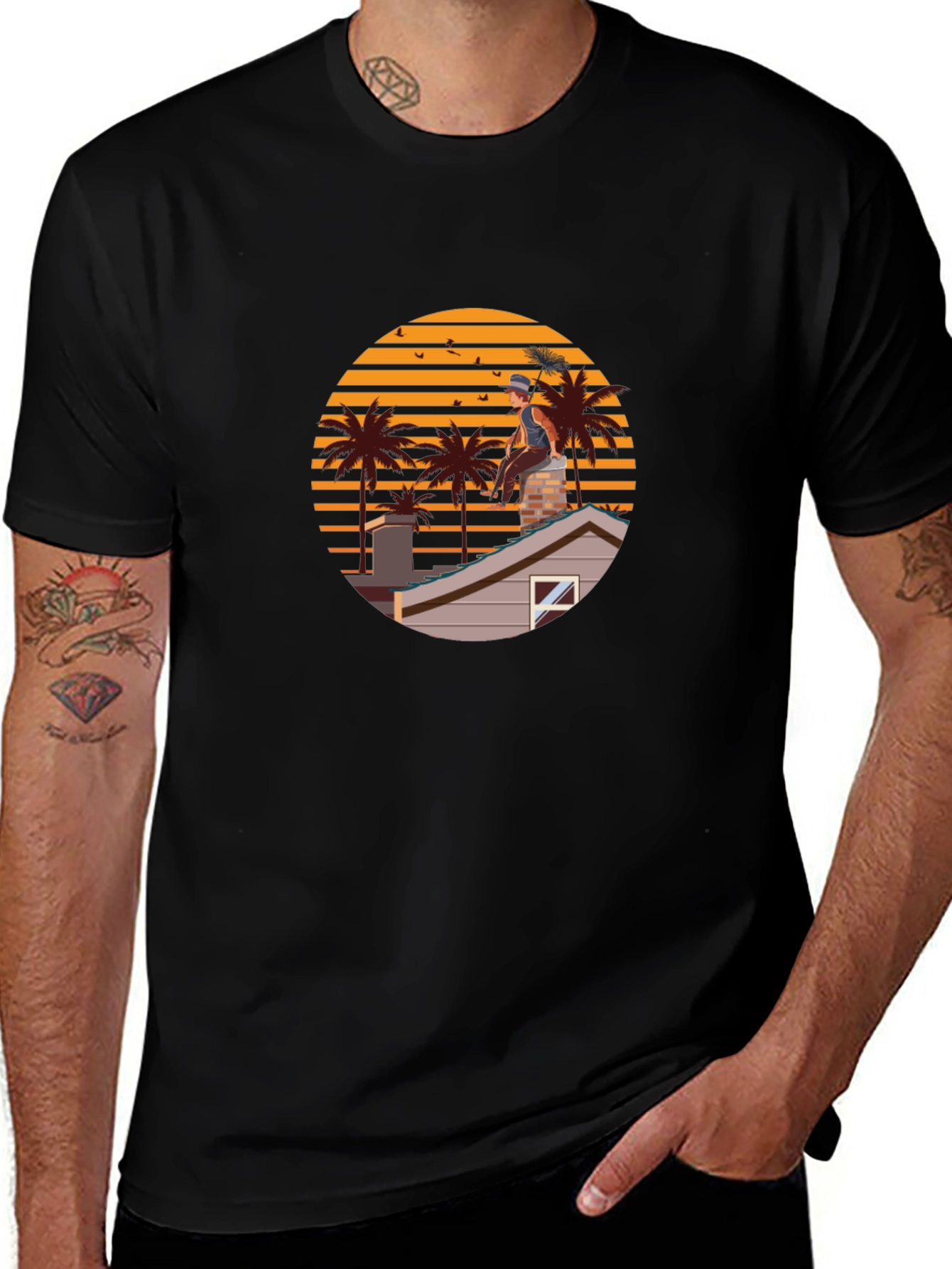 Chimney Sweep Sunset Graphic Tee