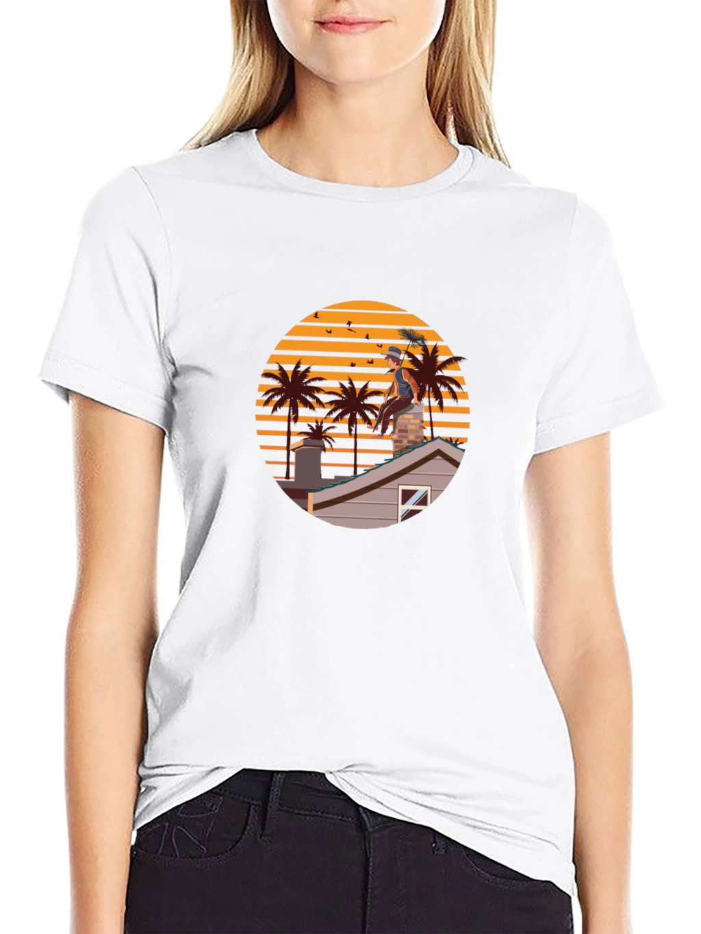Chimney Sweep Sunset Graphic Tee