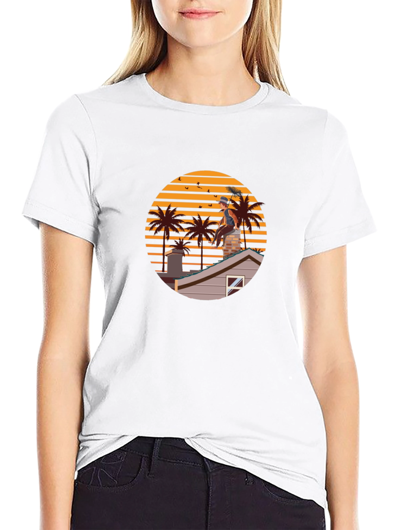 Chimney Sweep Sunset Graphic Tee