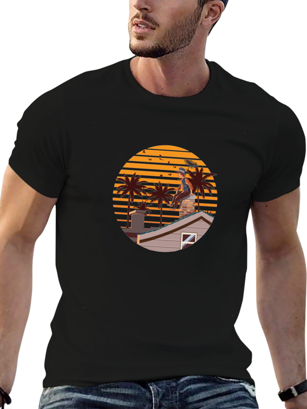 Chimney Sweep Sunset Graphic Tee