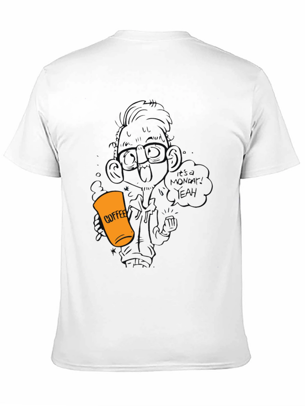 Coffee Monday T-Shirt - Black Crew Neck