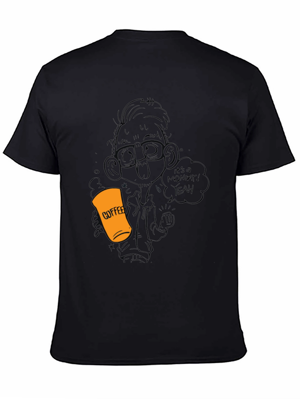 Coffee Monday T-Shirt - Black Crew Neck