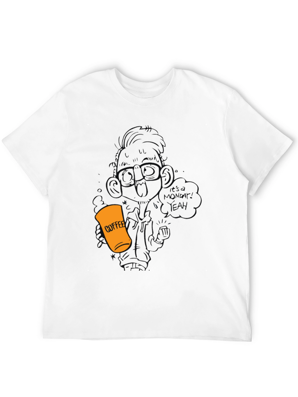 Coffee Monday T-Shirt - Black Crew Neck