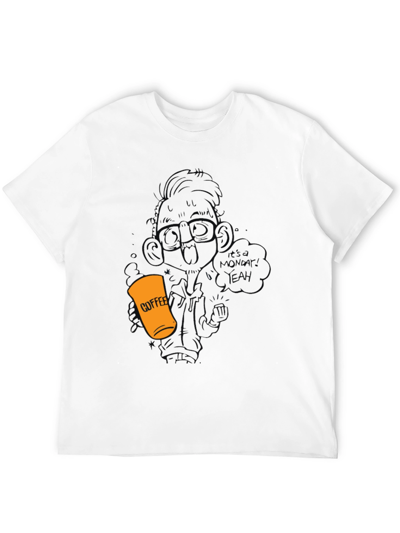 Coffee Monday T-Shirt - Black Crew Neck