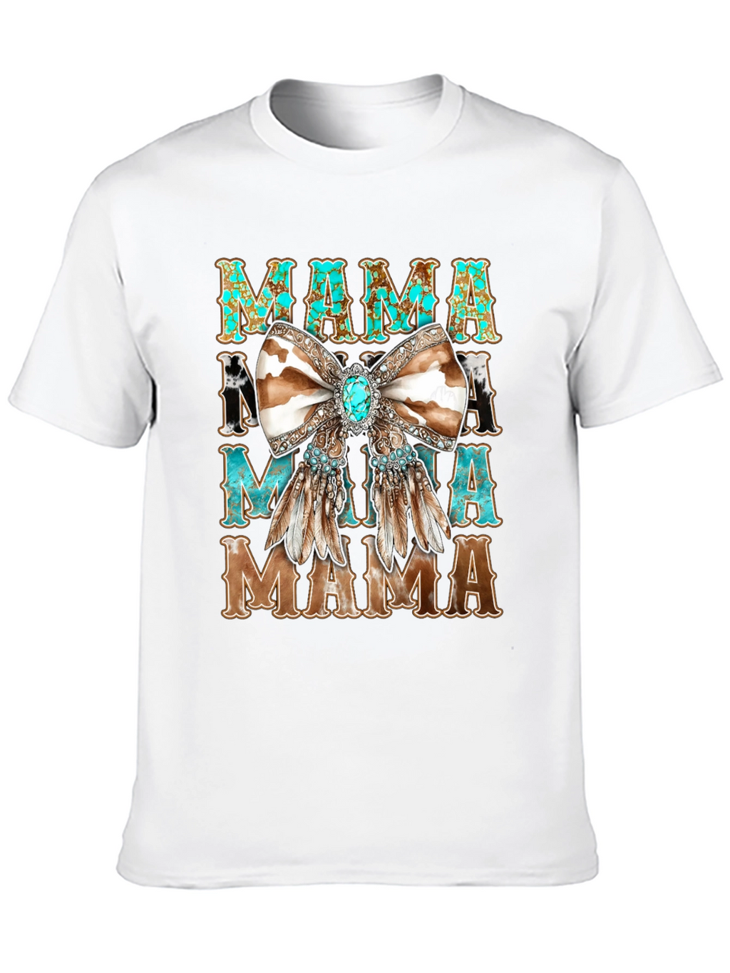 Western Mama Turquoise Bow T-Shirt
