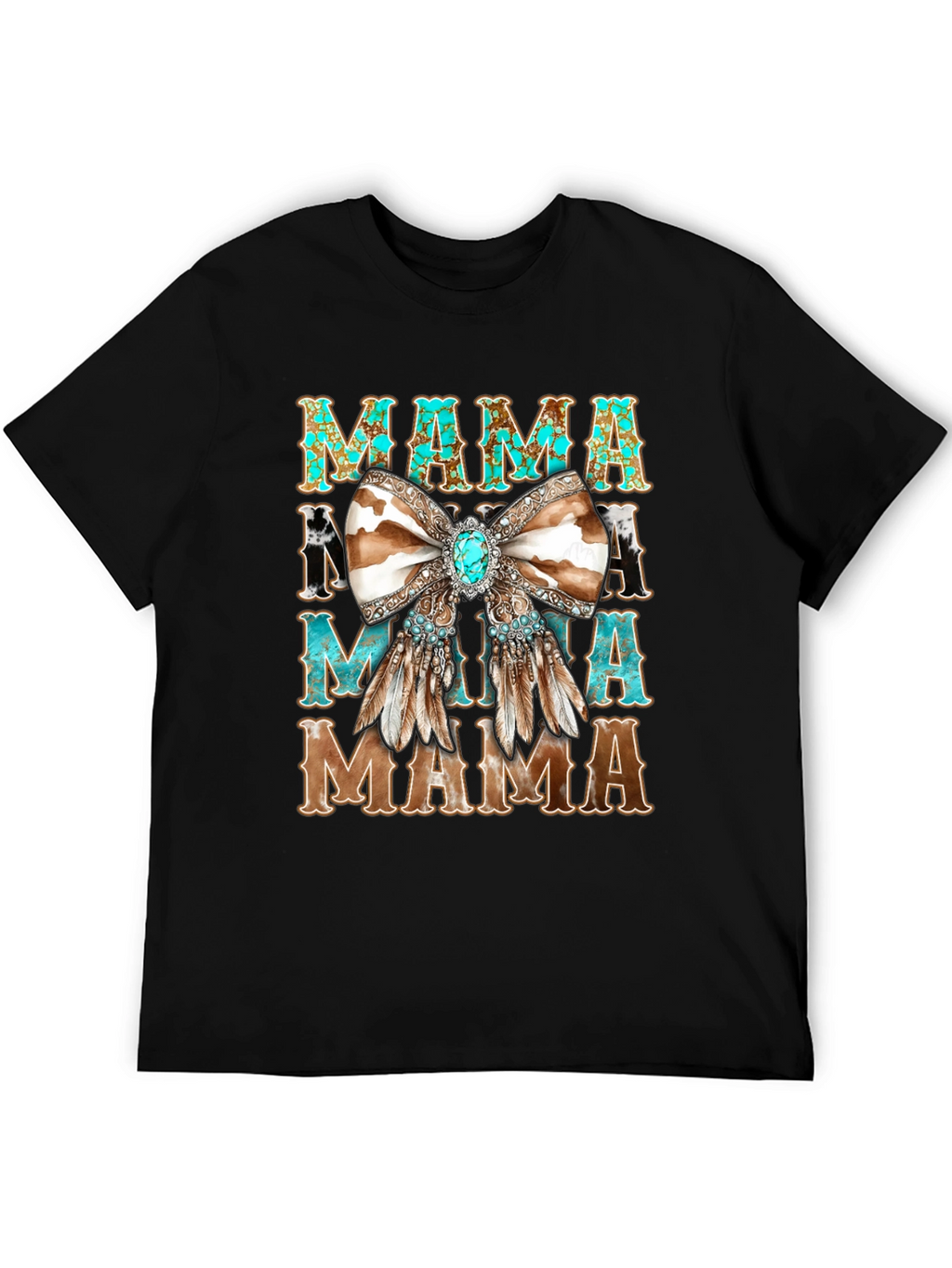 Western Mama Turquoise Bow T-Shirt