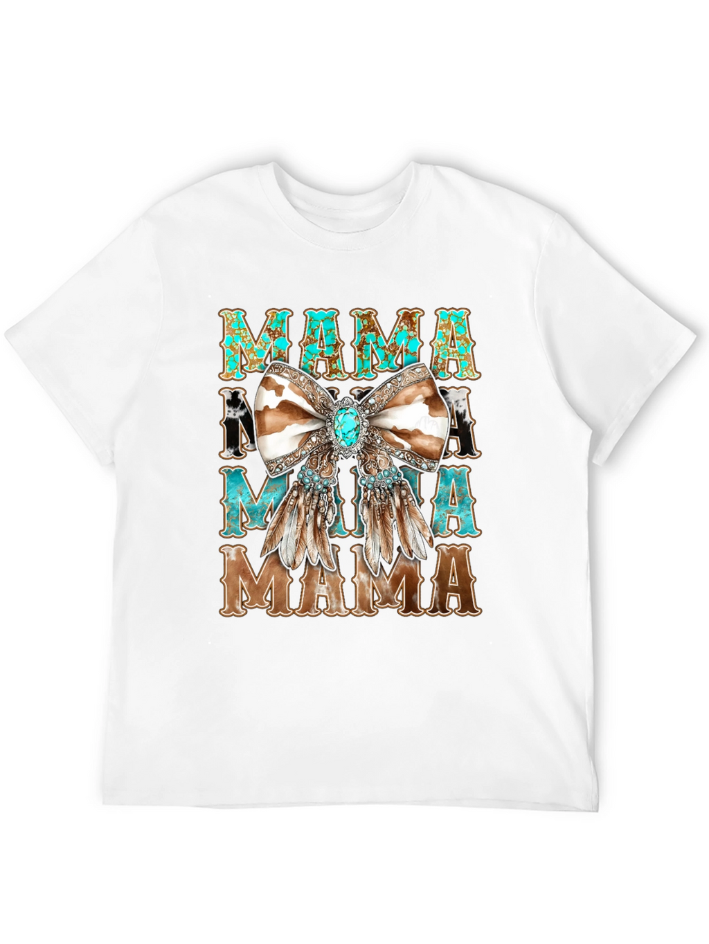 Western Mama Turquoise Bow T-Shirt