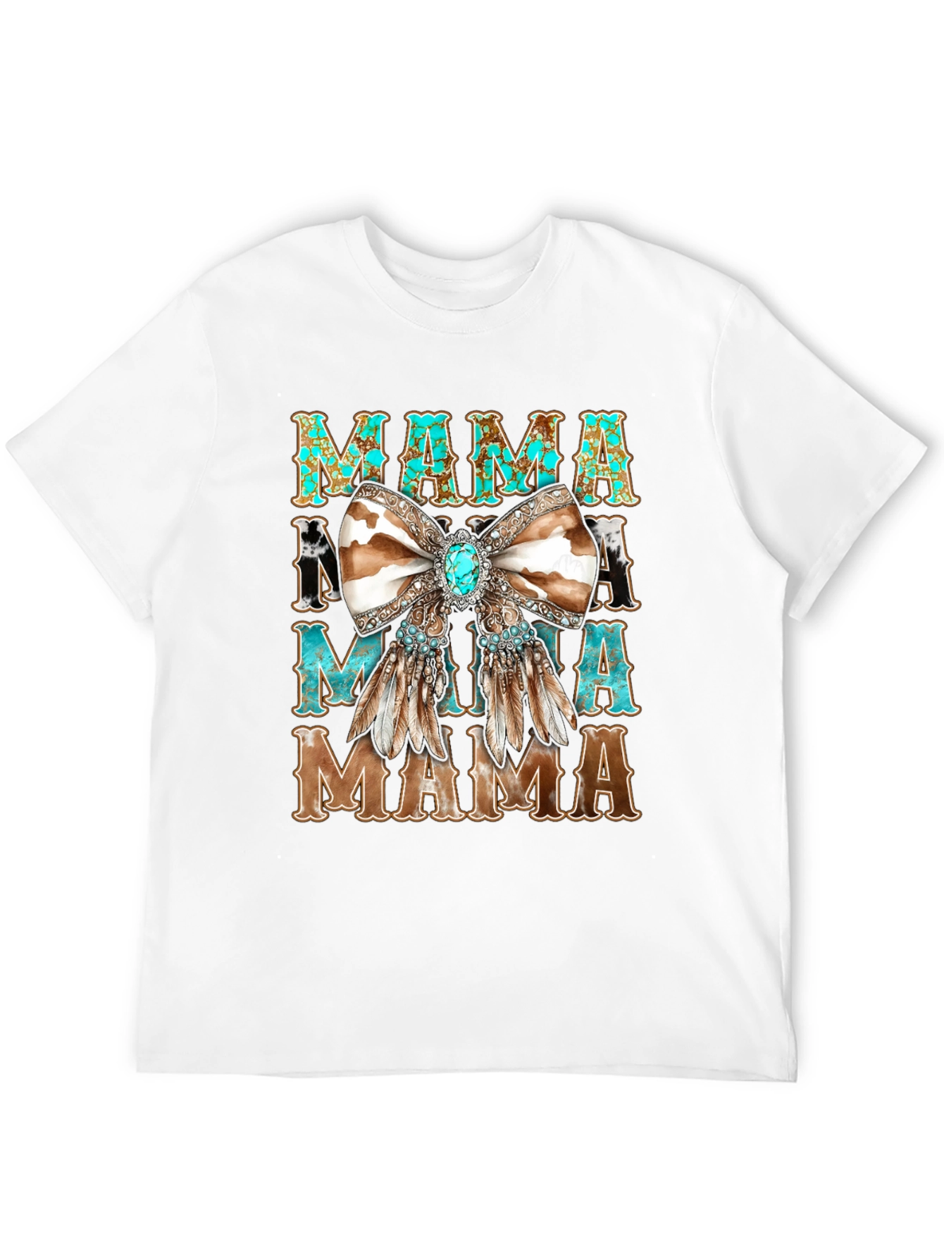 Western Mama Turquoise Bow T-Shirt