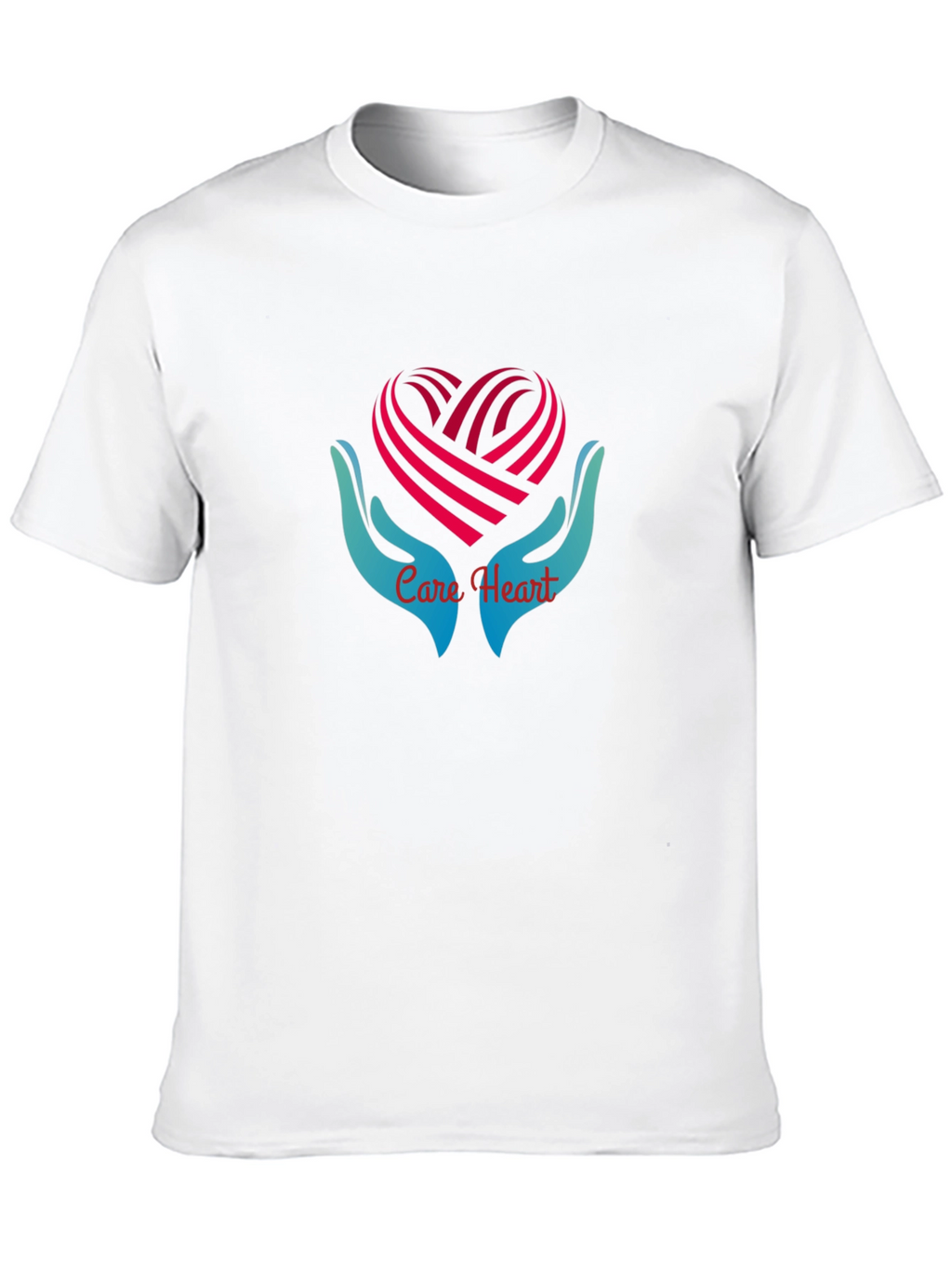 Care Heart Graphic Tee - Soft Black Cotton Shirt