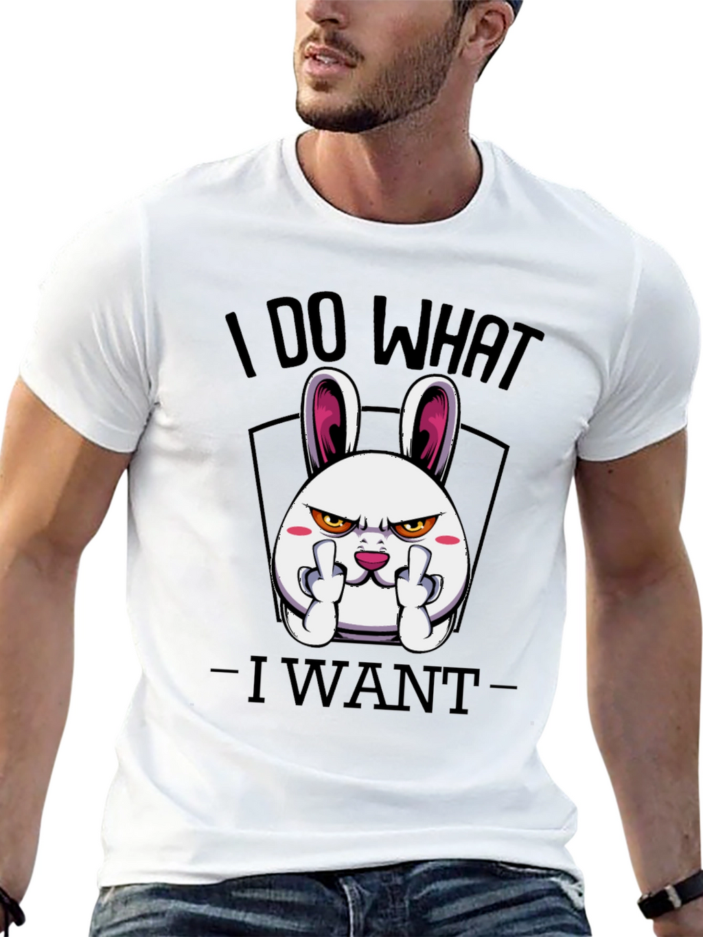 I Do What I Want Funny Bunny Graphic Tee