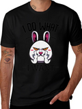 I Do What I Want Funny Bunny Graphic Tee