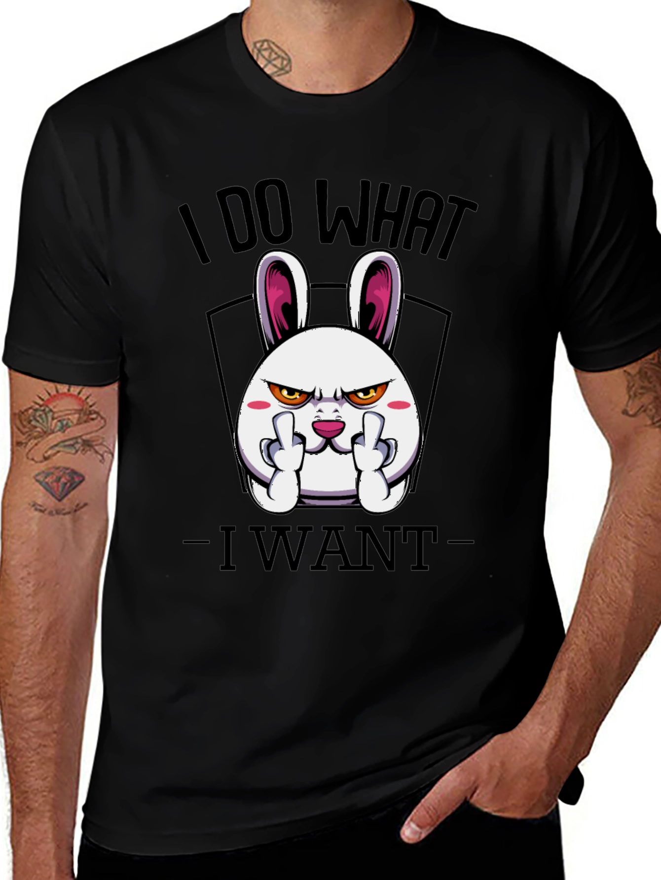 I Do What I Want Funny Bunny Graphic Tee