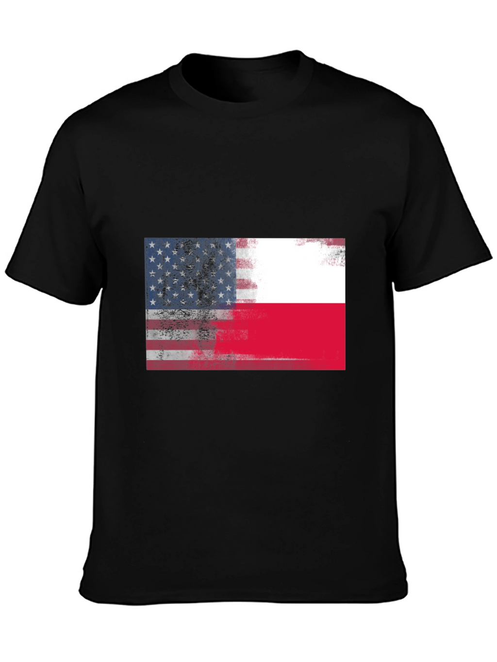 USA & Poland Flags Graphic T-Shirt