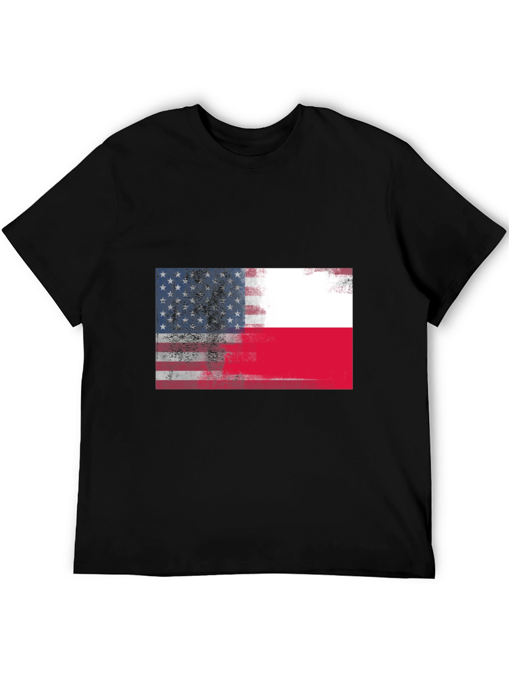 USA & Poland Flags Graphic T-Shirt